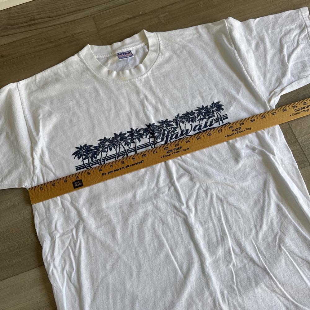 Vintage All‎ Sport Events White Mens Shirt XL Hawaii Single Stitch 100% Cotton - Picture 7 of 11